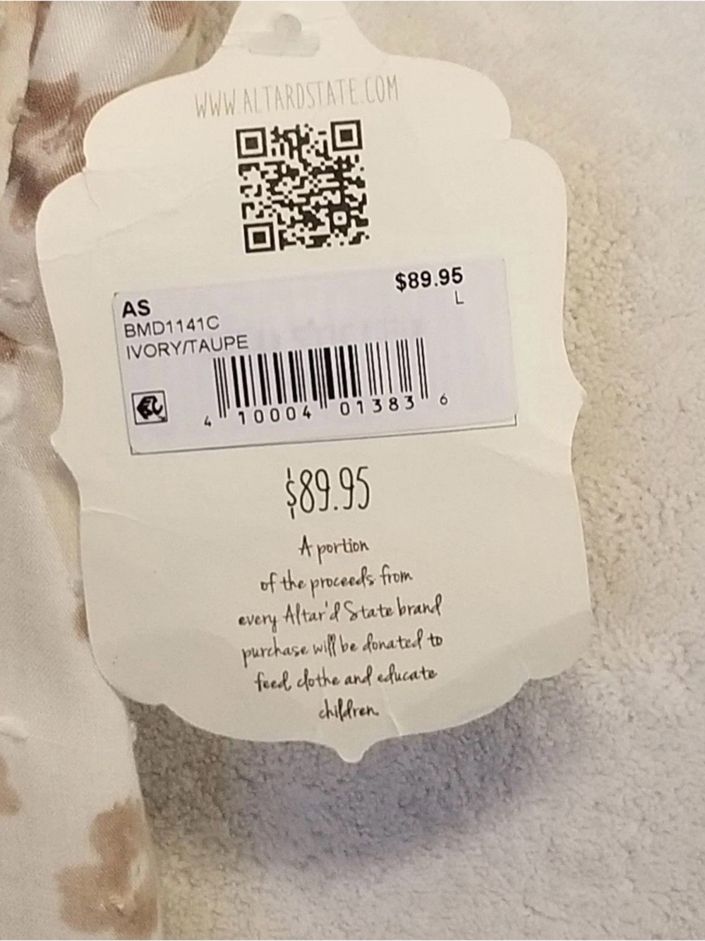 Altar'd State Dress Maxi Wrap Cream -Beige Floral High Low Size Large - Picture 6 of 8